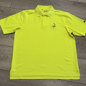 Under Armour Golf Polo Men's Large Pinehurst Neon Yellow Bright Summer Athletic
